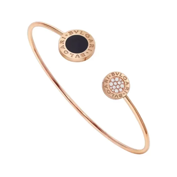 Bvlgari bracelet 18kt Rose Gold With Onyx And Pave Diamonds 356189